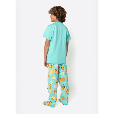 Pijama Manga Curta Algodão Menino Teen Capy Bora