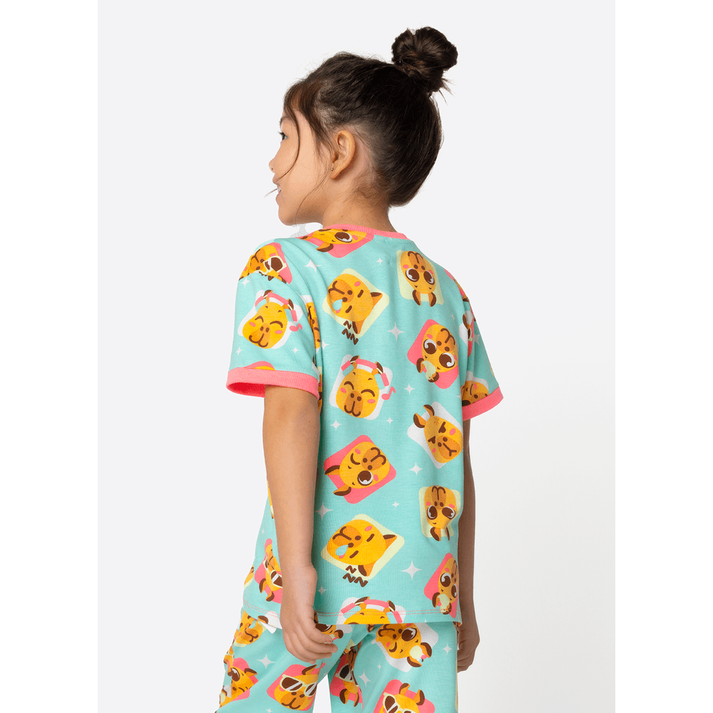 Pijama Manga Curta Viscolycra Menina Capy Bora - 3