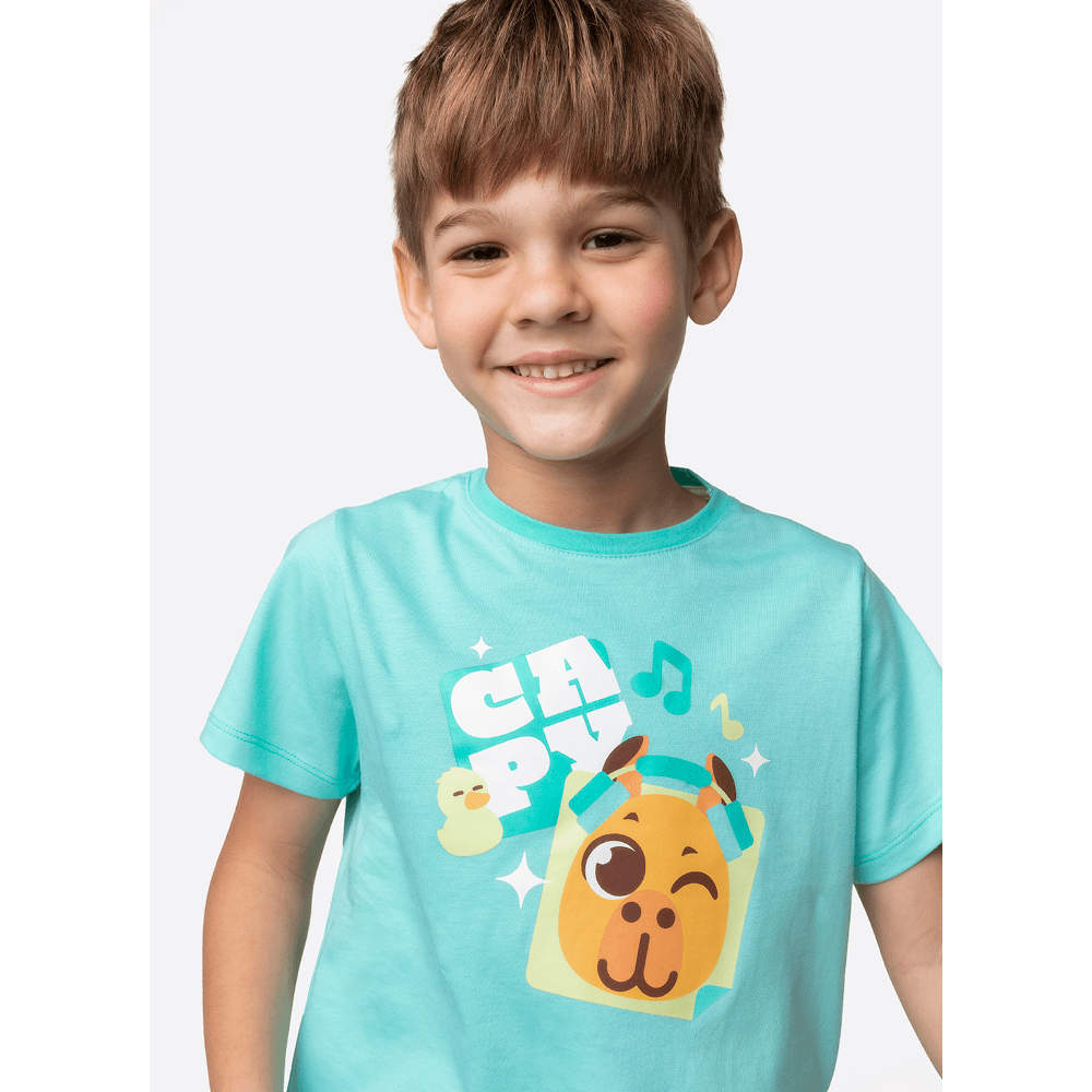 Pijama Manga Curta Algodão Menino Capy Bora - 2