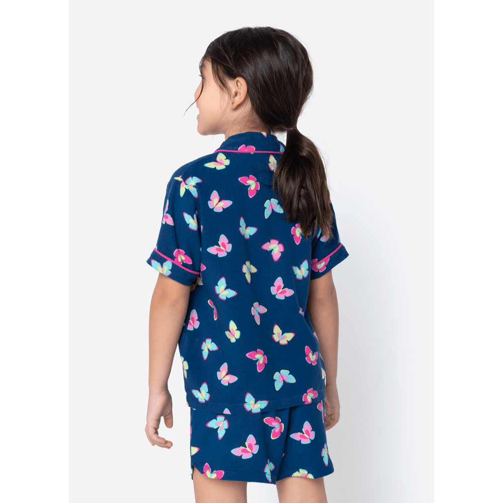 Pijama Manga Curta Viscose Menina Borboletas - 4
