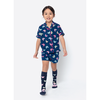 Pijama Manga Curta Viscose Menina Borboletas