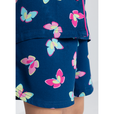 Pijama Manga Curta Viscose Menina Borboletas