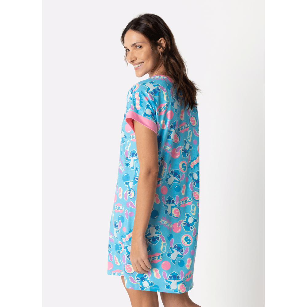 Camisola Manga Curta Viscolycra Feminina Stitch - 3