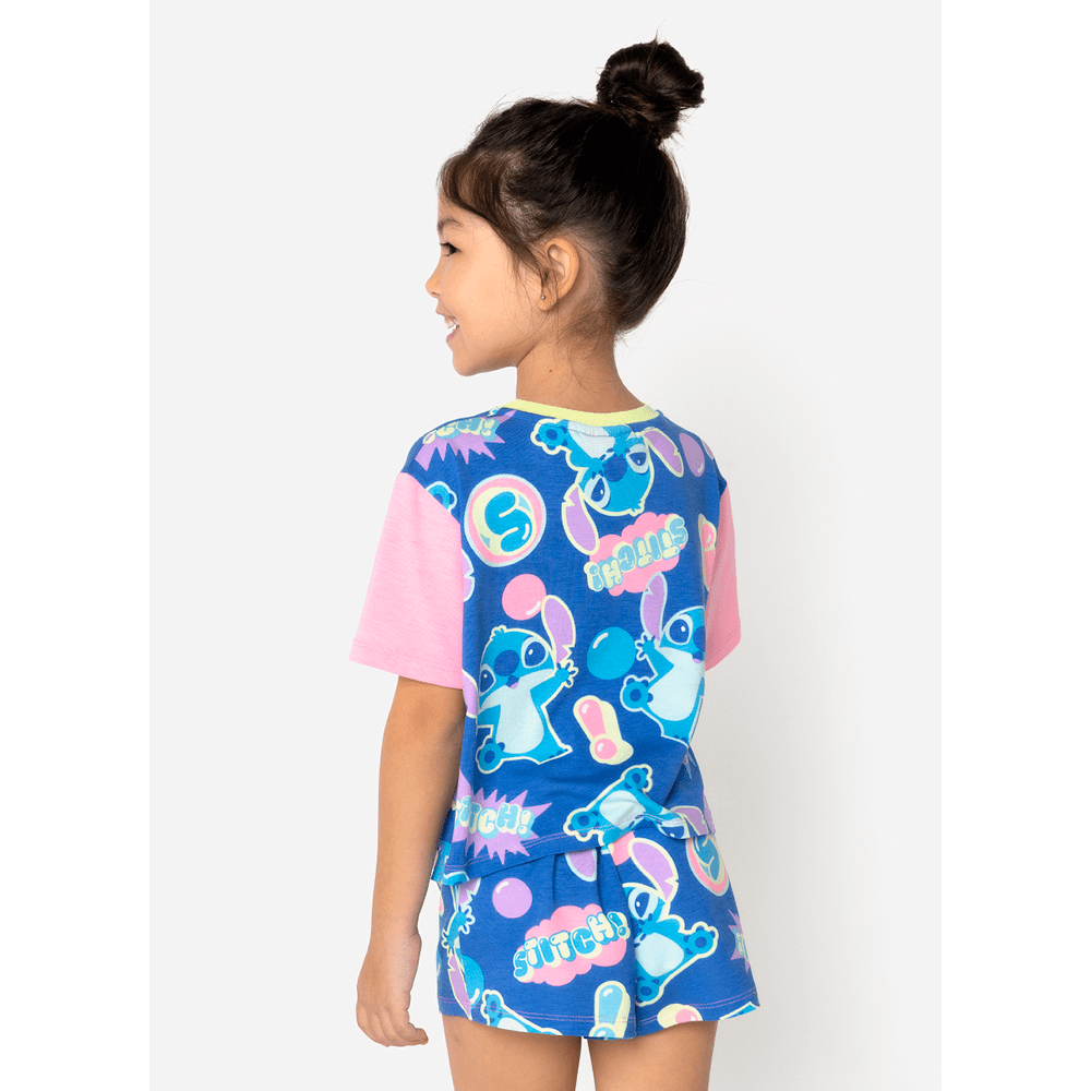 Pijama Manga Curta Viscolycra Menina Stitch - 3
