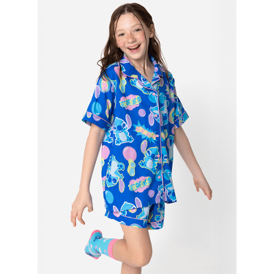 Pijama Manga Curta Viscose Menina Teen Stitch