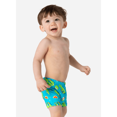 Sunga Boxer com Proteção Solar Bebê Menino Jacaré Relax