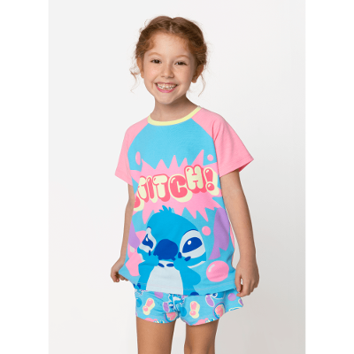 Pijama Manga Curta Viscolycra Menina Stitch