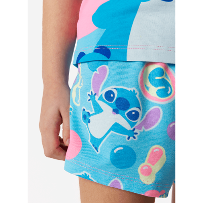 Pijama Manga Curta Viscolycra Menina Stitch