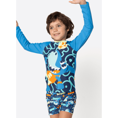 Camiseta Com Proteção Solar Menino Tubarão Futevôlei