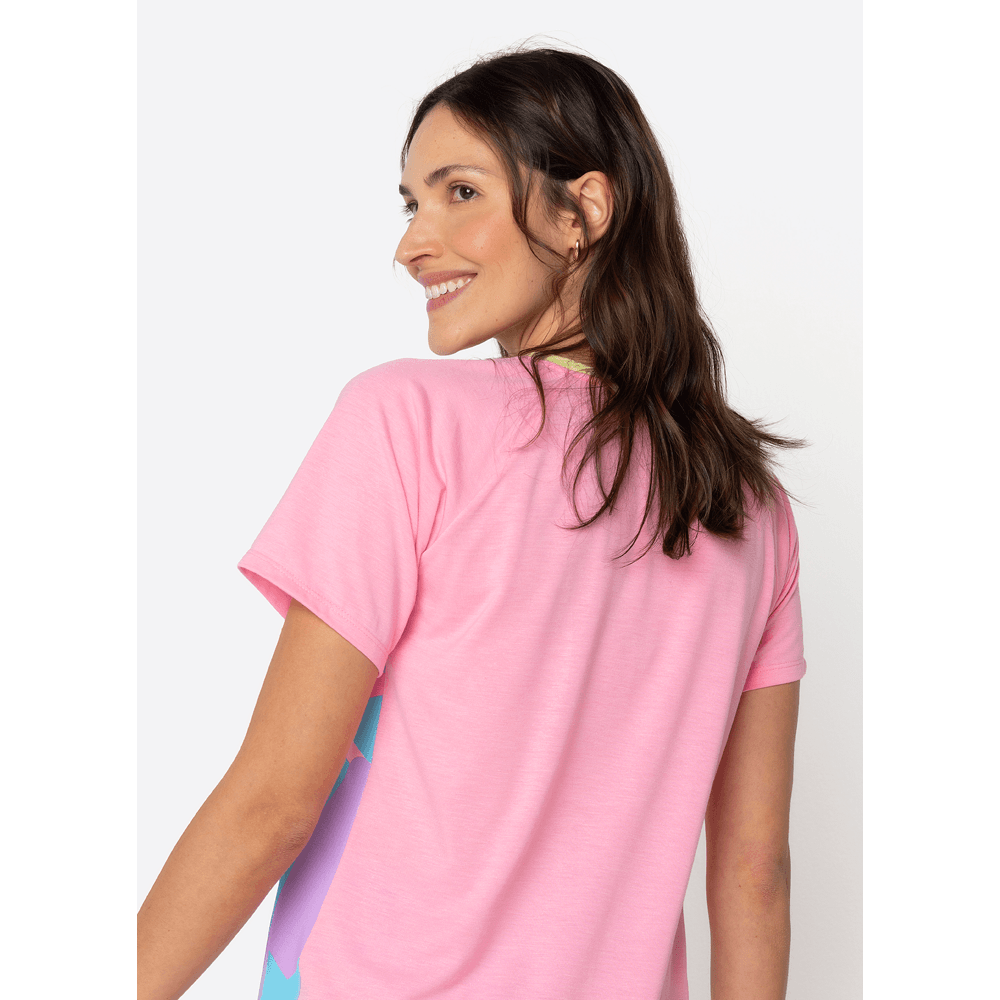 Pijama Manga Curta Viscolycra Feminino Stitch - 2