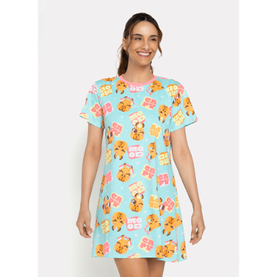 Camisola Manga Curta Algodão Feminina Capy Bora