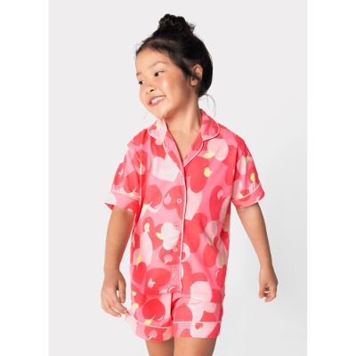 Pijama Manga Curta Viscose Menina Panda Romântico