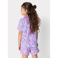 Pijama Manga Curta Viscose Menina Unicórnio Tênis - 2