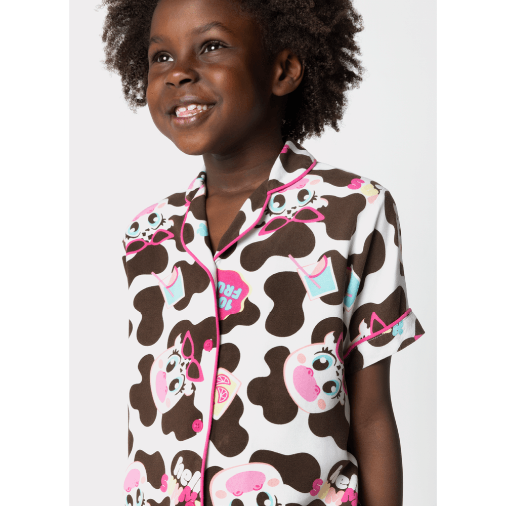 Pijama Manga Curta Viscose Menina Vaca Summer - 1