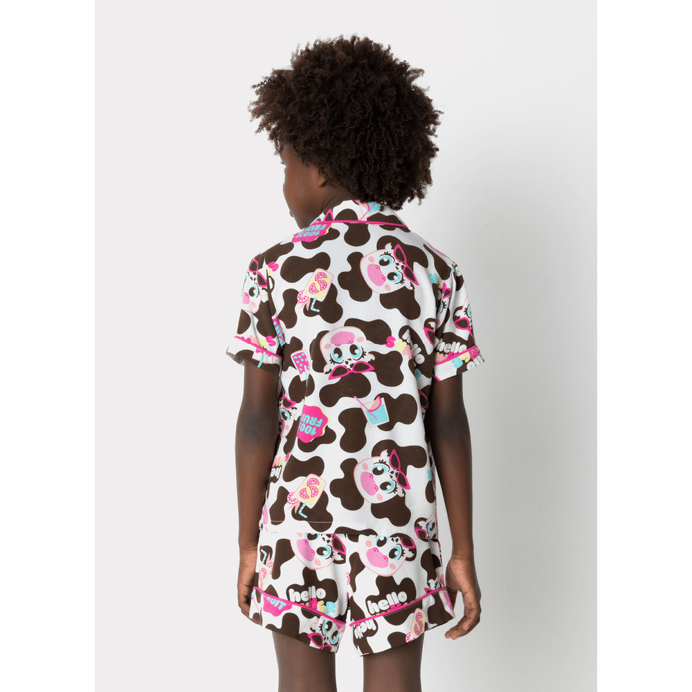 Pijama Manga Curta Viscose Menina Vaca Summer - 3