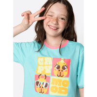 Pijama Manga Curta Algodão Menina Teen Capy Bora - 2