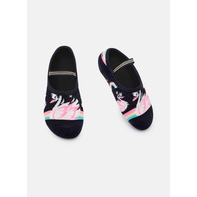Meia Sapatilha Antiderrapante Menina Cisne Rainbow