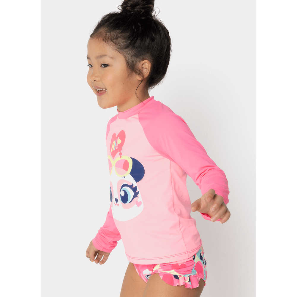 Conjunto Camiseta e Calcinha Menina Panda Romântico - 2