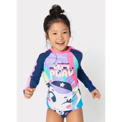 Camiseta Manga Longa com Proteção Solar Menina Unicórnio Tênis