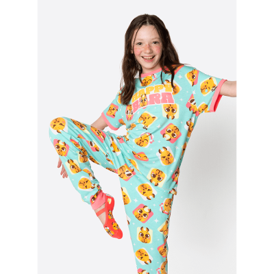 Pijama Manga Curta Viscolycra Menina Teen Capivara Vibes