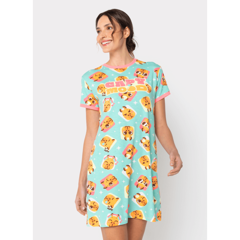 Camisola Manga Curta Viscolycra Feminina Capy Bora - 1