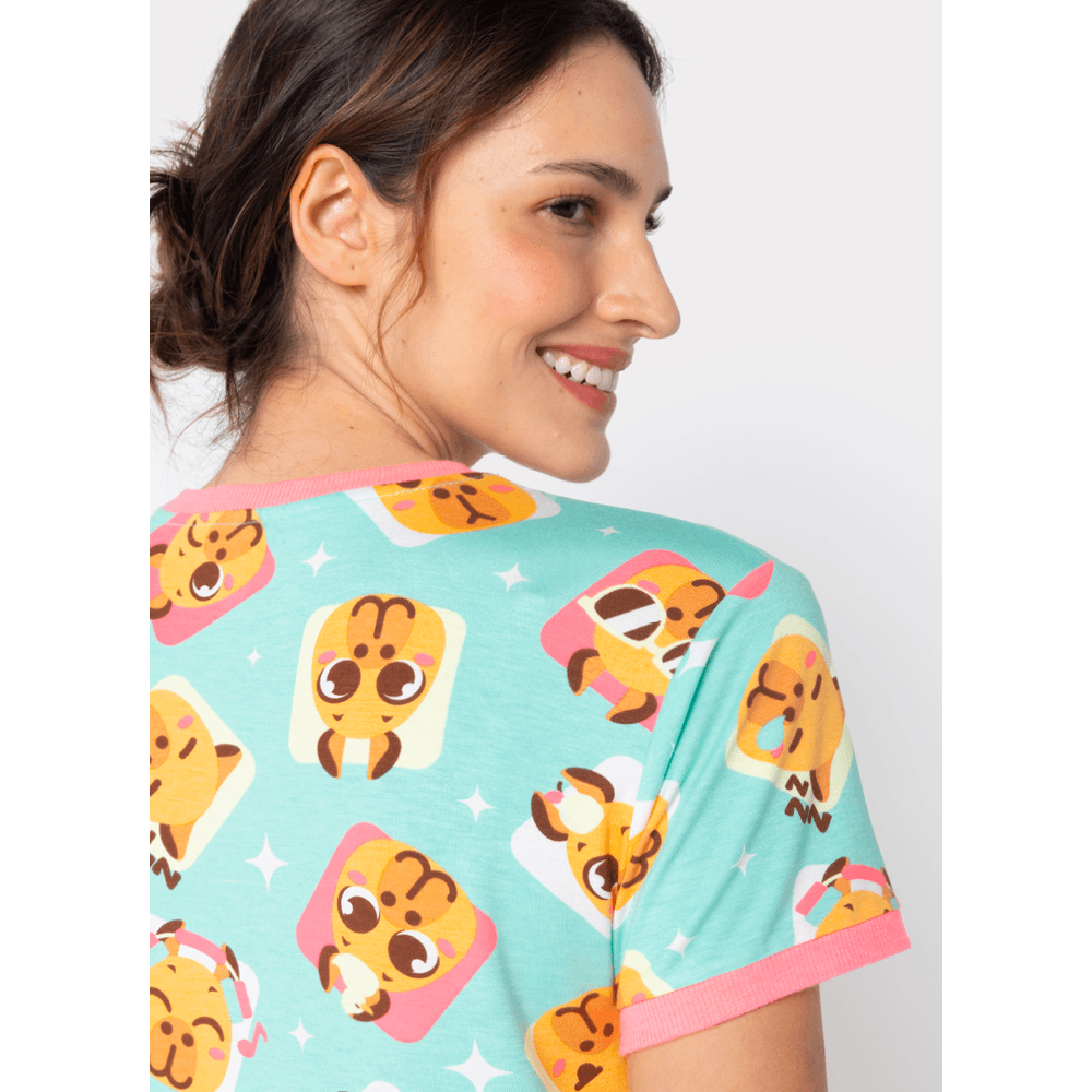 Camisola Manga Curta Viscolycra Feminina Capy Bora - 3