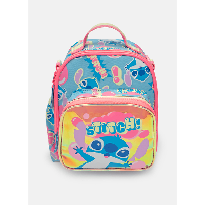Lancheira Térmica com Bolso Frontal Holográfico Stitch