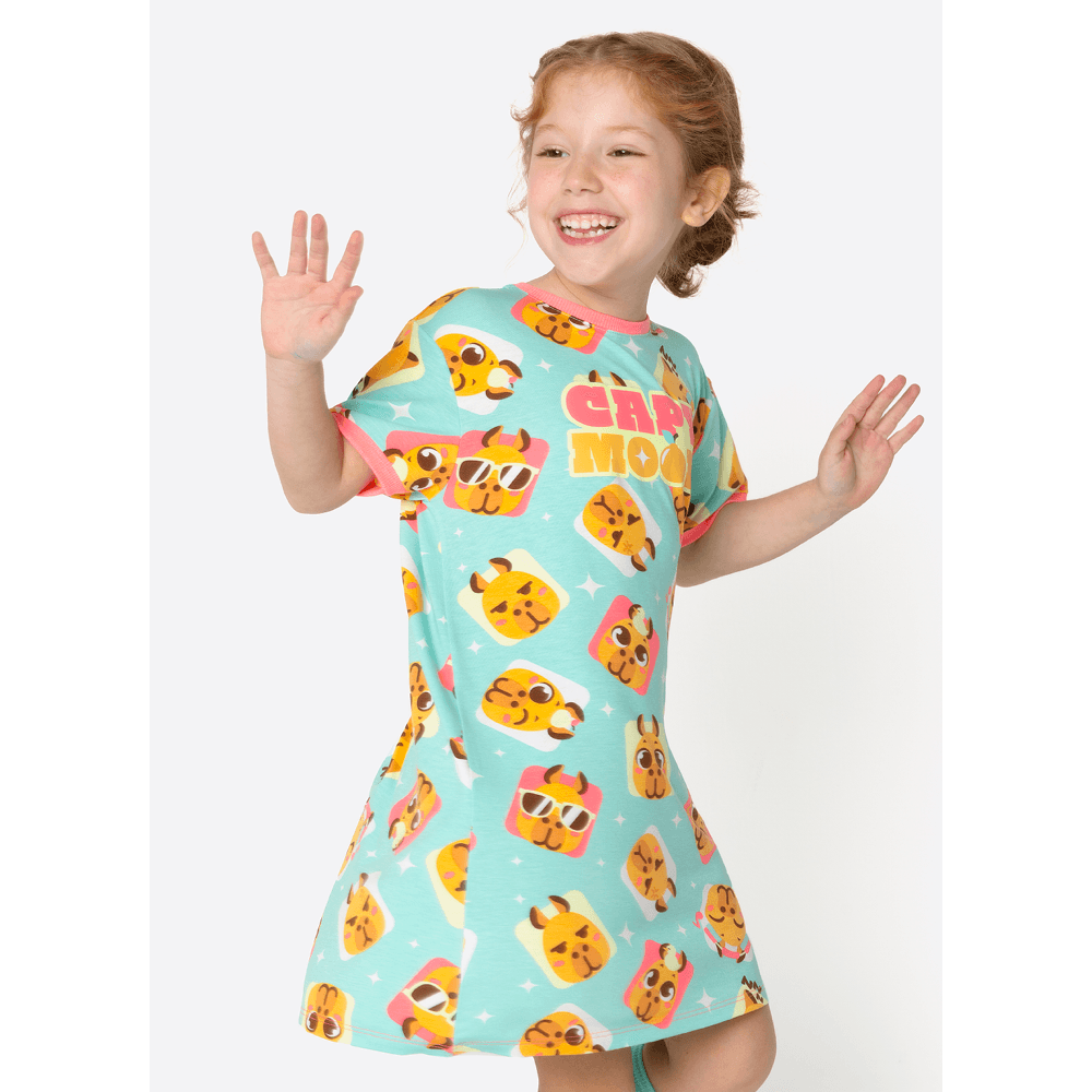 Camisola Manga Curta Viscolycra Menina Capy Bora - 1