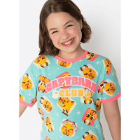 Pijama Manga Curta Viscolycra Menina Teen Capy Bora - 2