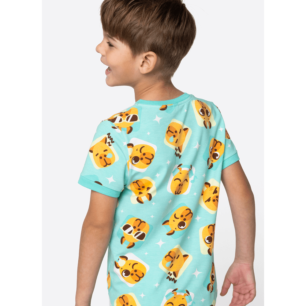 Pijama Manga Curta Viscolycra Menino Capy Bora - 4