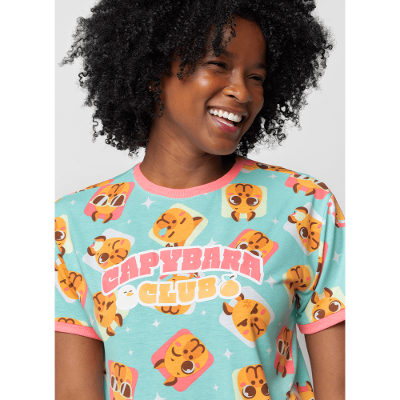 Pijama Manga Curta Viscolycra Feminino Capy Bora