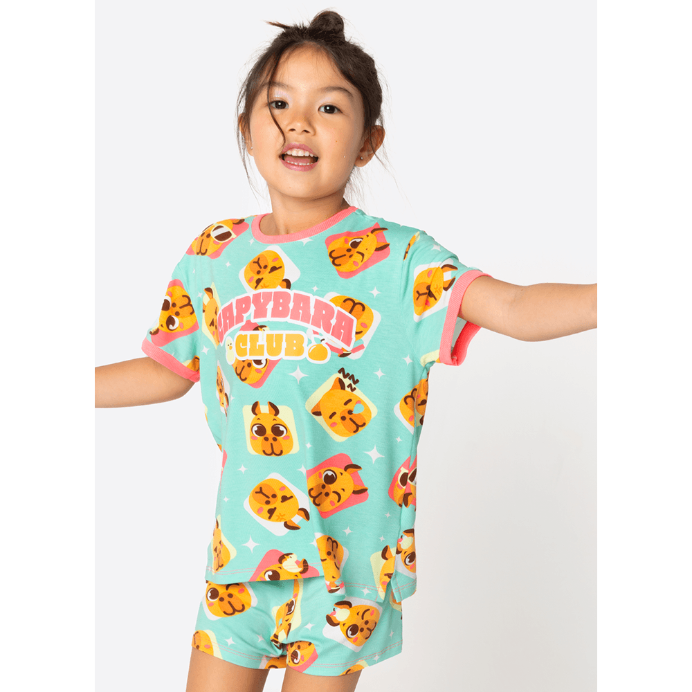 Pijama Manga Curta Viscolycra Menina Capy Bora - 1