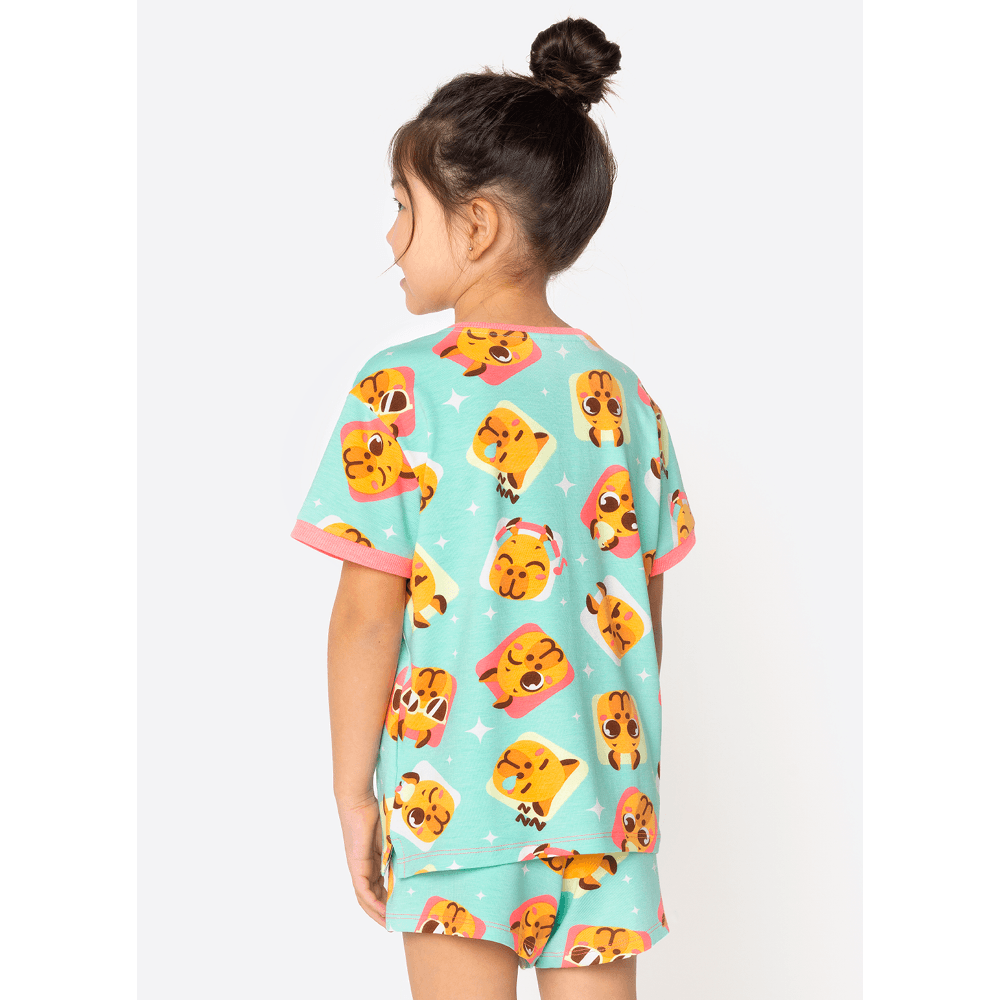 Pijama Manga Curta Viscolycra Menina Capy Bora - 3