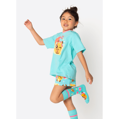 Pijama Manga Curta Algodão Menina Capy Bora