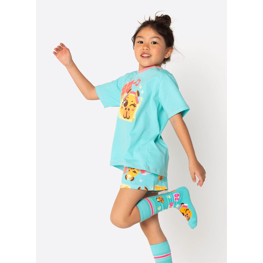 Pijama Manga Curta Algodão Menina Capy Bora - 1