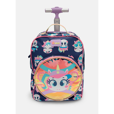 Mochila com Rodinha Pequena Unicórnio Tênis