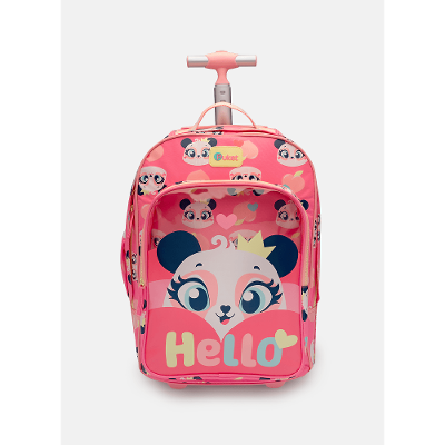 Mochila com Rodinha Grande Panda Romântico