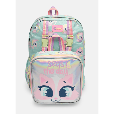 Mochila Costas com Lancheira Gata Sereia