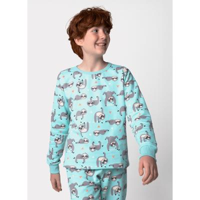 Pijama Manga Longa Algodão Menino Preguiça