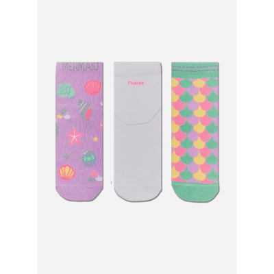 Kit com 3 meias Cano Curto Feminina Sereia