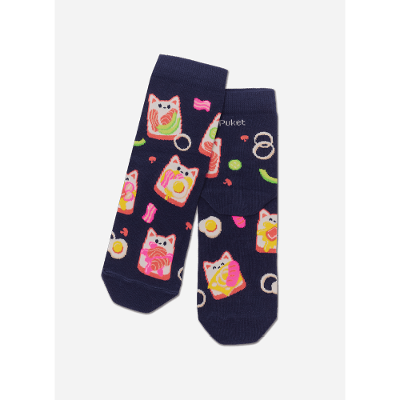 Meia Soquete Feminina Gatinho Sanduíche