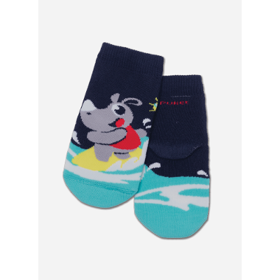Meia Soquete Bebê Menino Rinoceronte Surfista