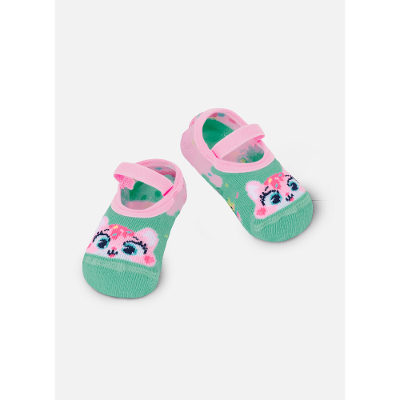 Meia Sapatilha Bebê RN Menina Gata Sorvete