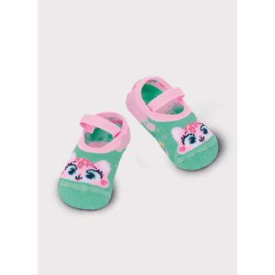 Meia Sapatilha Bebê Menina Gata