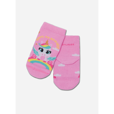 Meia Soquete Bebê RN Menina Unicórnio Arco-íris