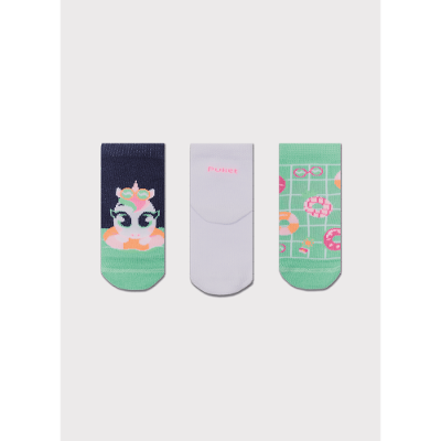Kit com 3 Meias Bebê Menina Unicórnio Summer