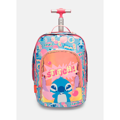 Mochila com Rodinha Grande Holográfica Stitch