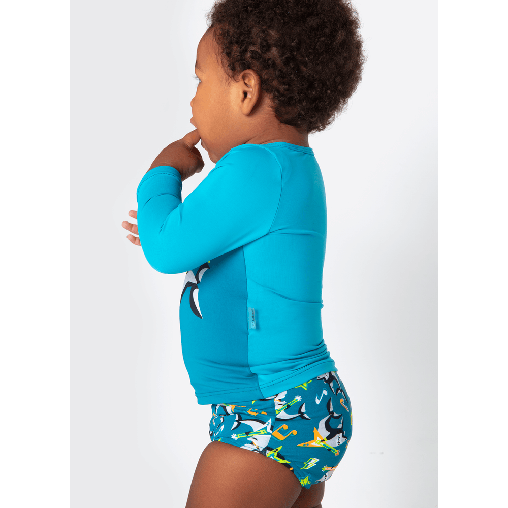 Conjunto Camiseta e Sunga Bebê Menino Tubarão Music - 3