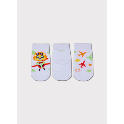 Kit com 3 Meias Soquete Bebê Menino Leão