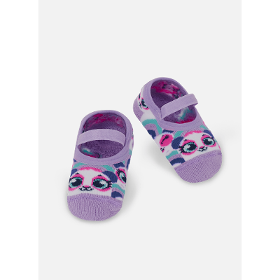 Meia Sapatilha Antiderrapante Bebê Menina Panda